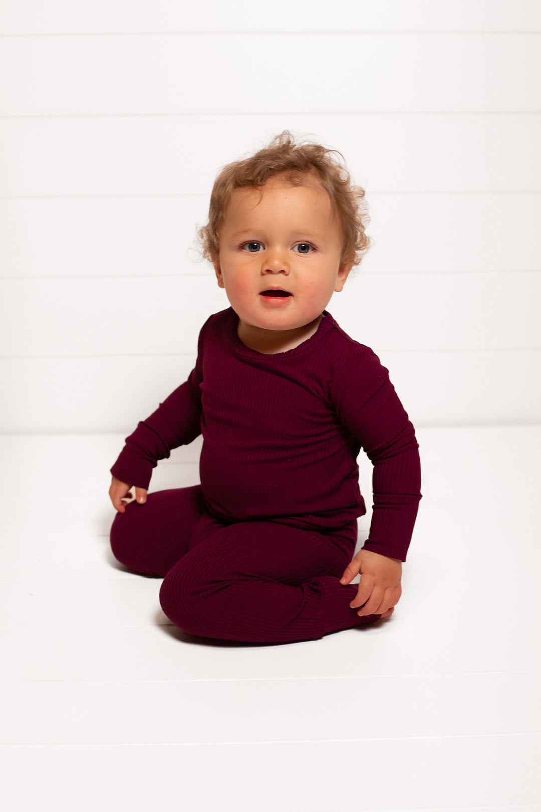 Plum Ribbed Two Piece Dozer