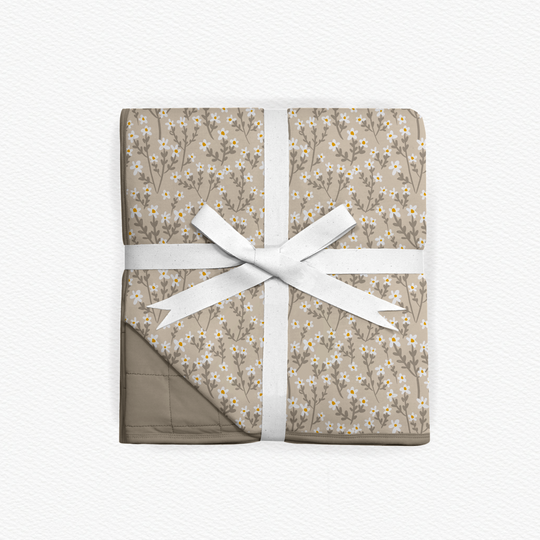 White Floral Mama/Twin Blanket