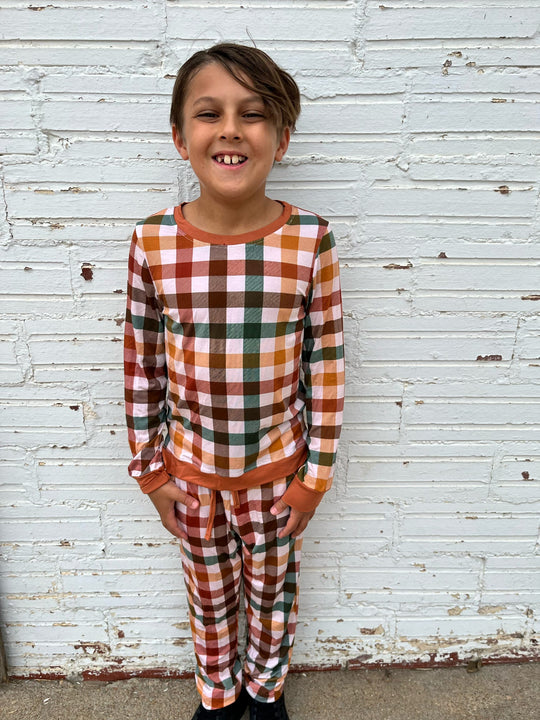 Fall Plaid Jogger Set
