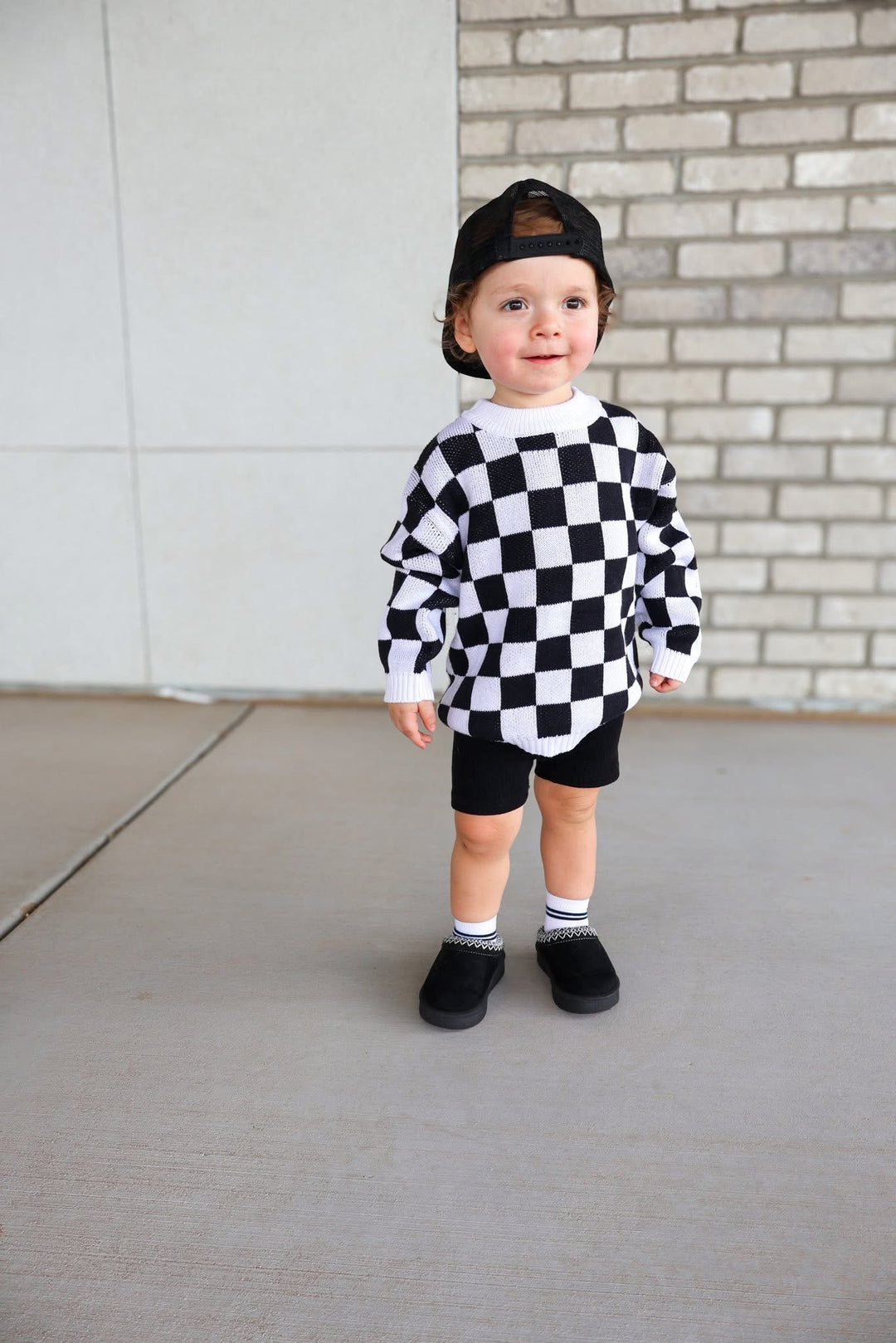 Checked Cotton Sweater