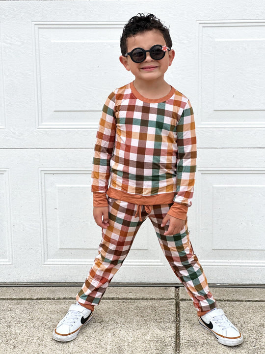 Fall Plaid Jogger Set
