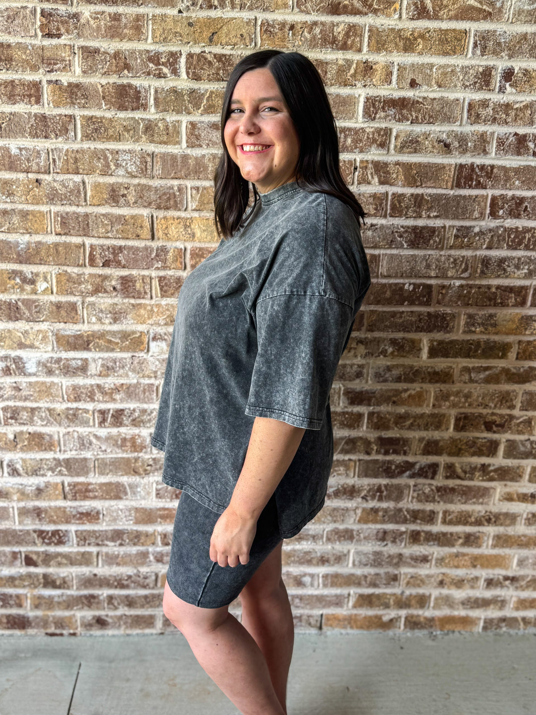 Onyx Ribbed Biker Short