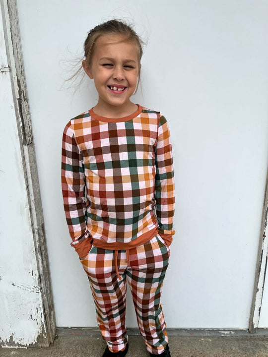 Fall Plaid Jogger Set
