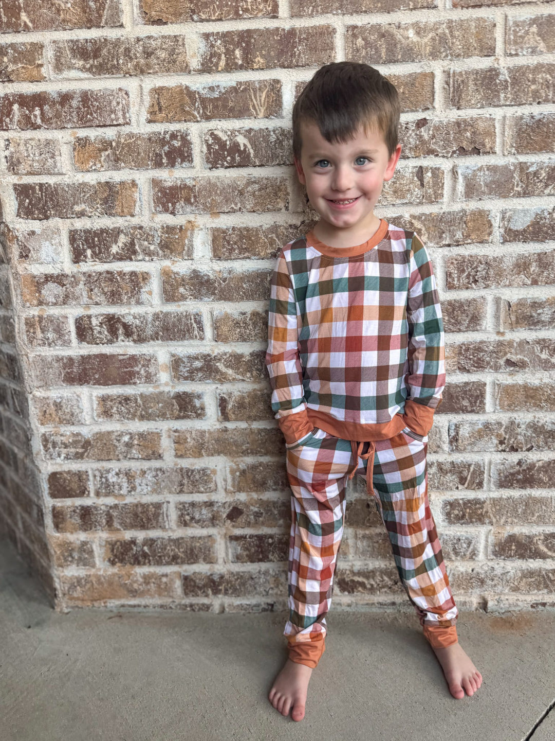 Fall Plaid Jogger Set