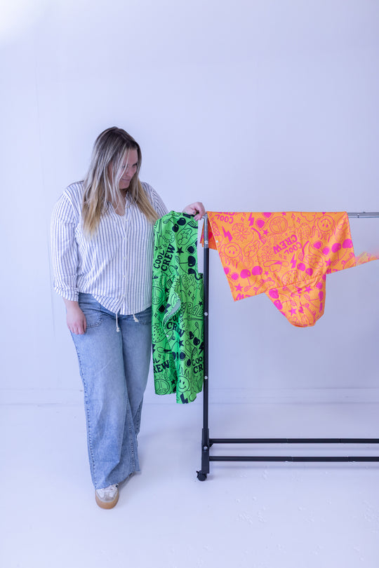 Orange Crew Doodles Hooded Towel