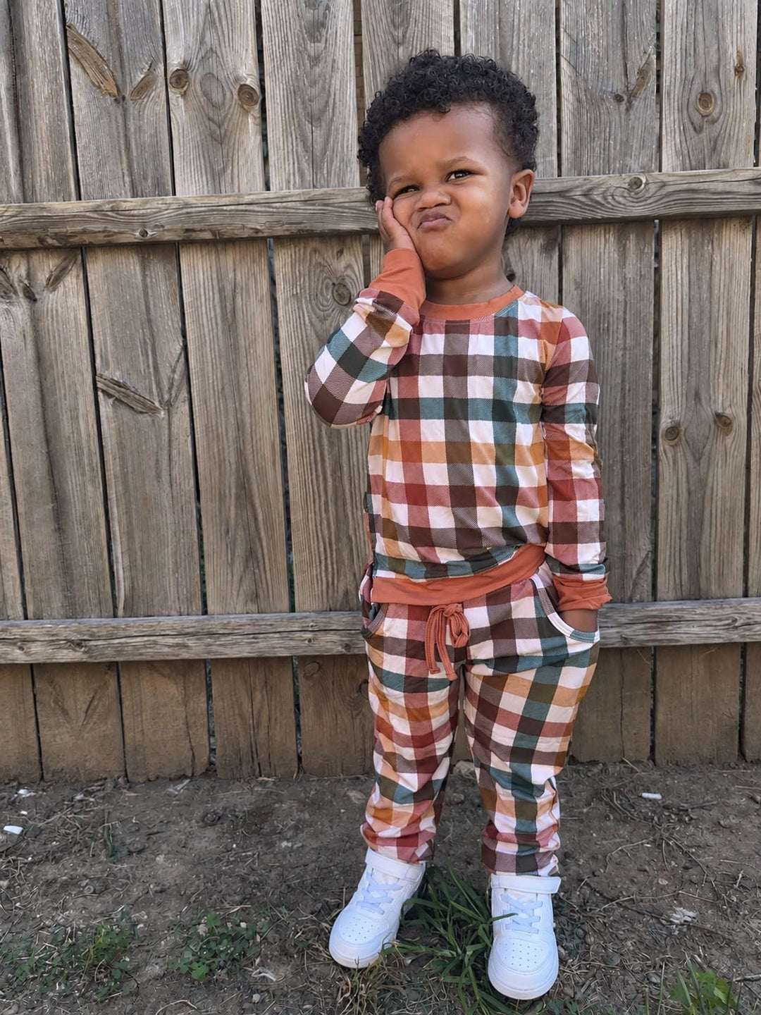 Fall Plaid Jogger Set