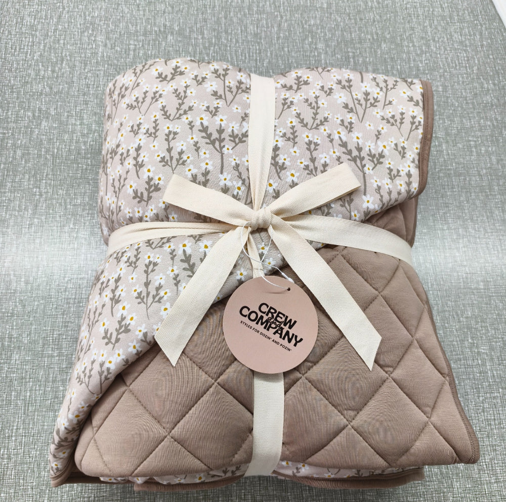 White Floral Mama/Twin Blanket