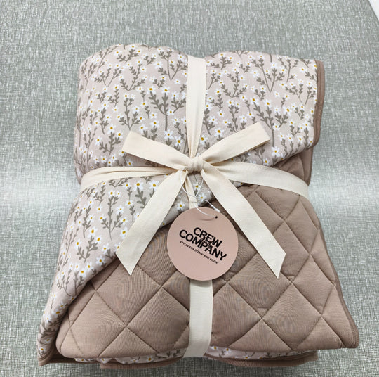 White Floral Mama/Twin Blanket