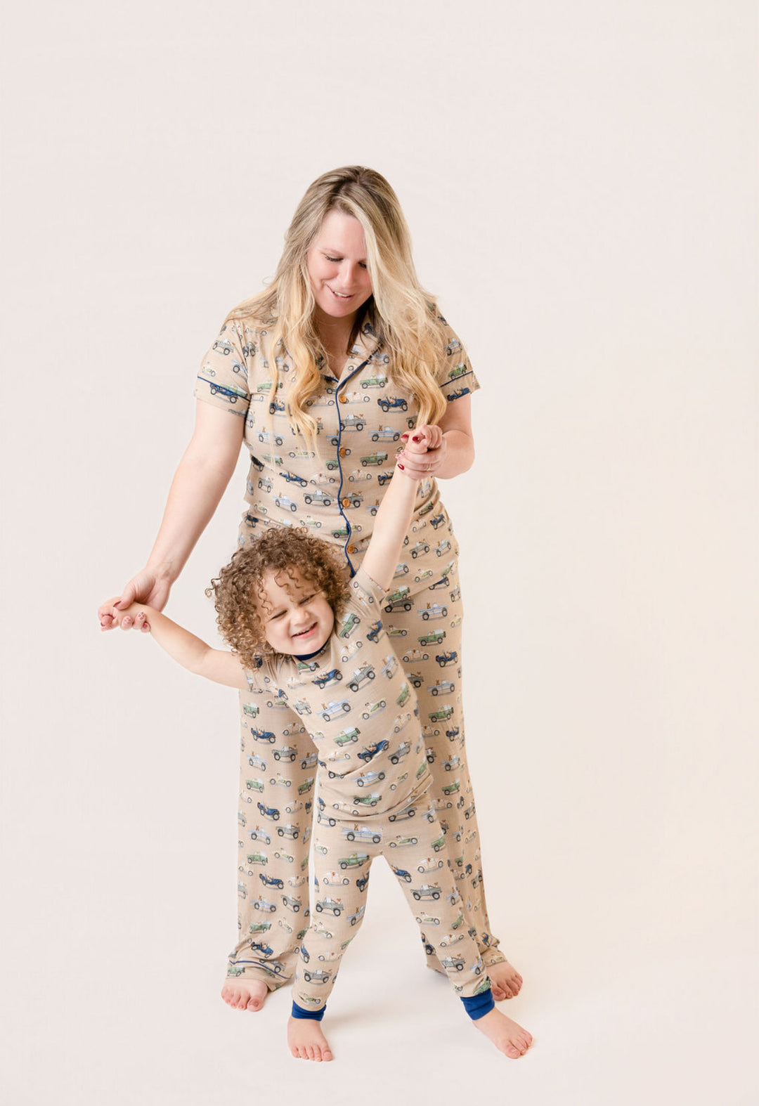 Cruising With My Dogs Mama Button Down Pajama Set