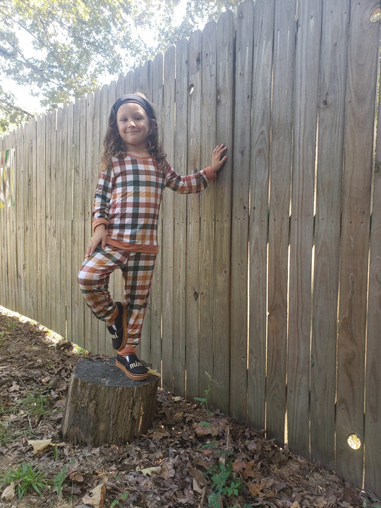 Fall Plaid Jogger Set