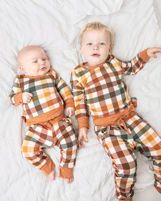 Fall Plaid Jogger Set