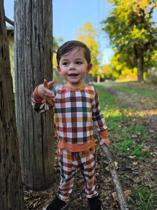 Fall Plaid Jogger Set