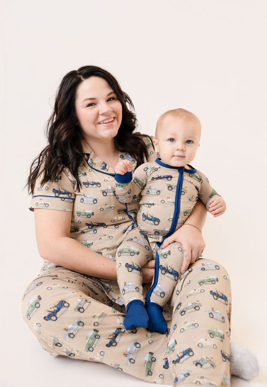 Cruising With My Dogs Mama Button Down Pajama Set