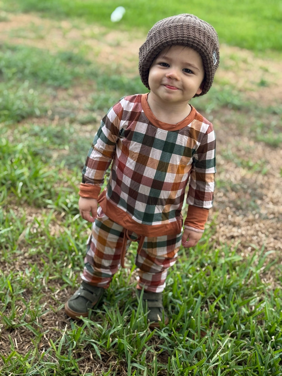 Fall Plaid Jogger Set
