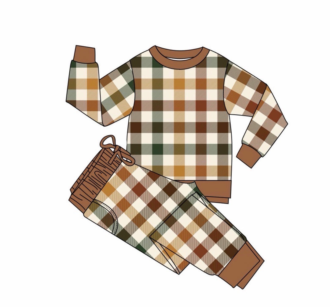 REPS ONLY Fall Plaid Jogger Set