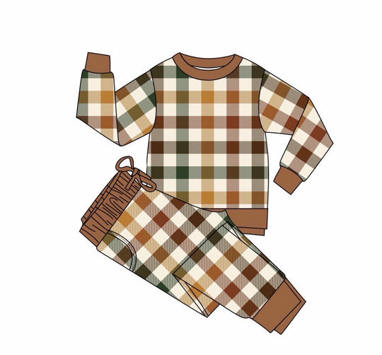 Fall Plaid Jogger Set